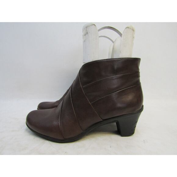 Earth Spirit Womens Size 8.5 Brown Leather Zip Fashion Ankle Boots Booties - Picture 1 of 11
